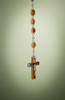 Hand-Carved Olivewood made in the Holy Land (Bethlehem) ON SALE | Rosary with Jerusalem Pendant and Crucifix, 30" | Lindenhaus Imports in Helen, Ga