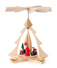 Authentic German Pyramids ON SALE! | Features Santa and man figurines, sled with presents, train with 1 train car, incredible craftsmanship detailed in the tree handcarved out of shavings in the center, and 4 brass candle holders USE: place the candle in the designated holders on the pyramid. Heat from the candle will slowly cause the blades to rotate. | 1-Nativity Scene with Shepard, 10" 085/P/028/D/N | Handmade in the Erzgebirge region of Seiffen, Germany | Lindenhaus Imports in Helen, Ga