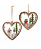 Kurt S. Adler Wooden Heart with Santa and Snowman Cut-out Ornaments | Lindenhaus Imports in Helen, Georgia