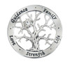 FRONT: the words 'GUIDANCE, FAMILY, LIFE, STRENGTH, LOVE' are engraved in black encompassing the Tree of Life