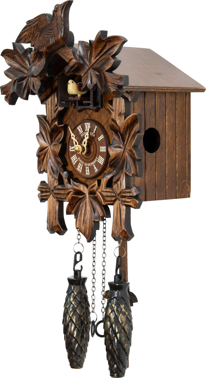 Traditional 1 Bird/5 Leaf Musical German Quartz Cuckoo Clock Q 70