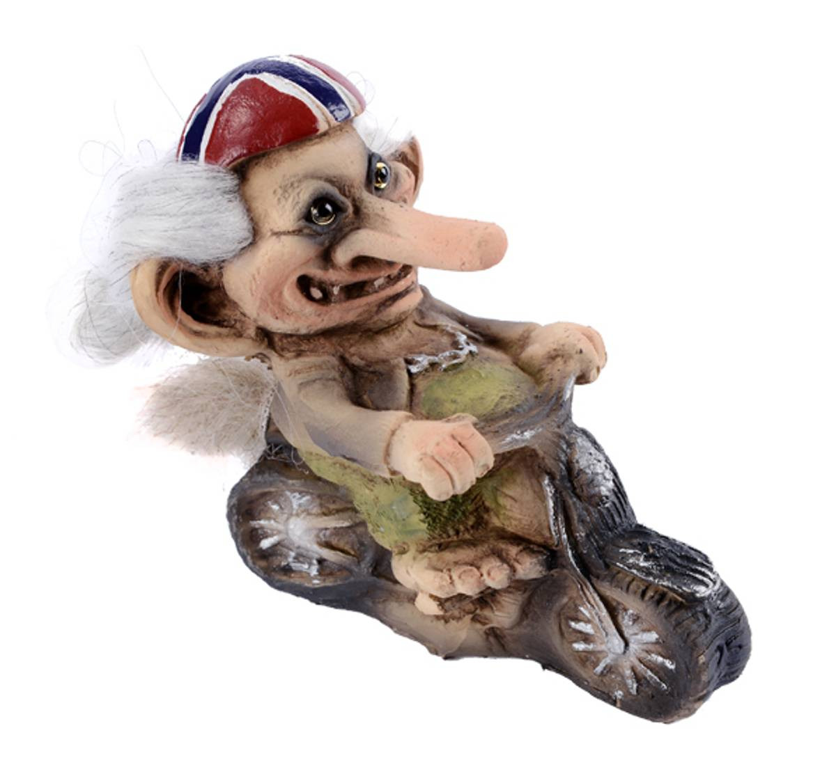 【troll 】 Vintage Motocross Troll Doll Rare Motorcycle Helmet Hair Russ