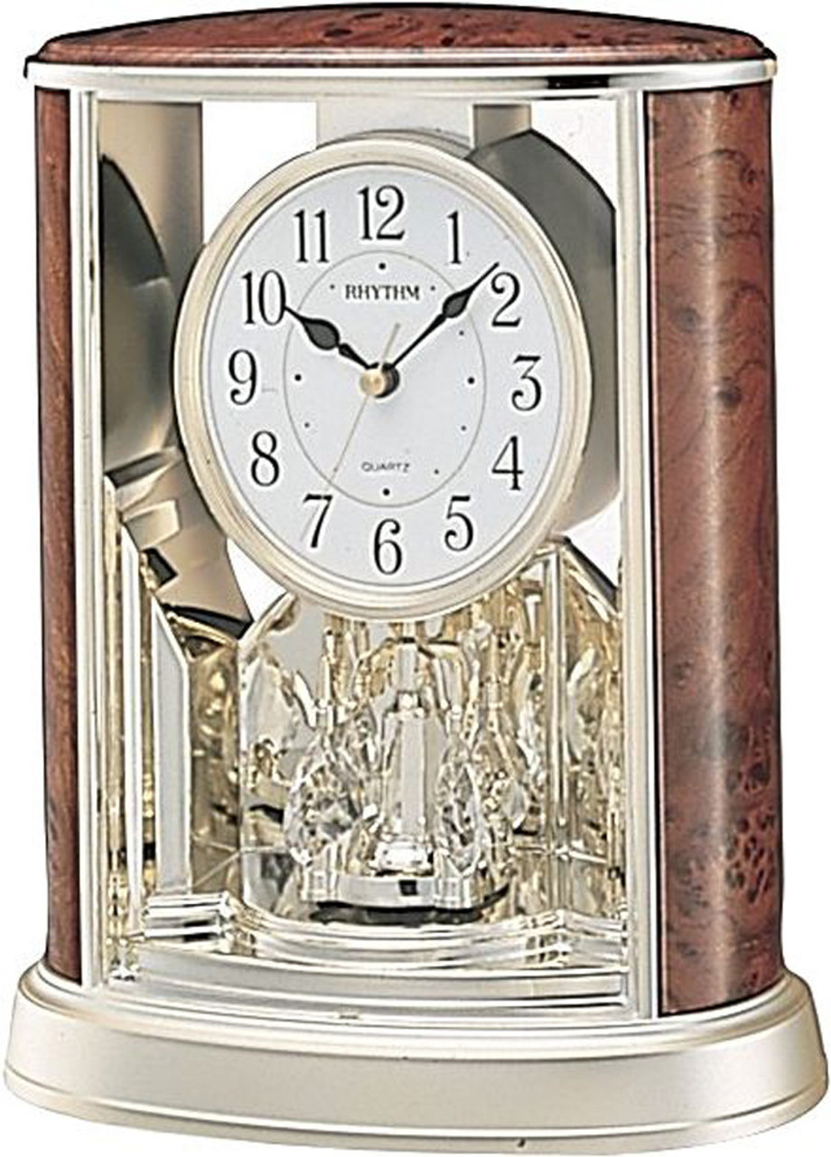 RHYTHM Mantle Clocks ON SALE - Woodgrain Teardrop | Lindenhaus