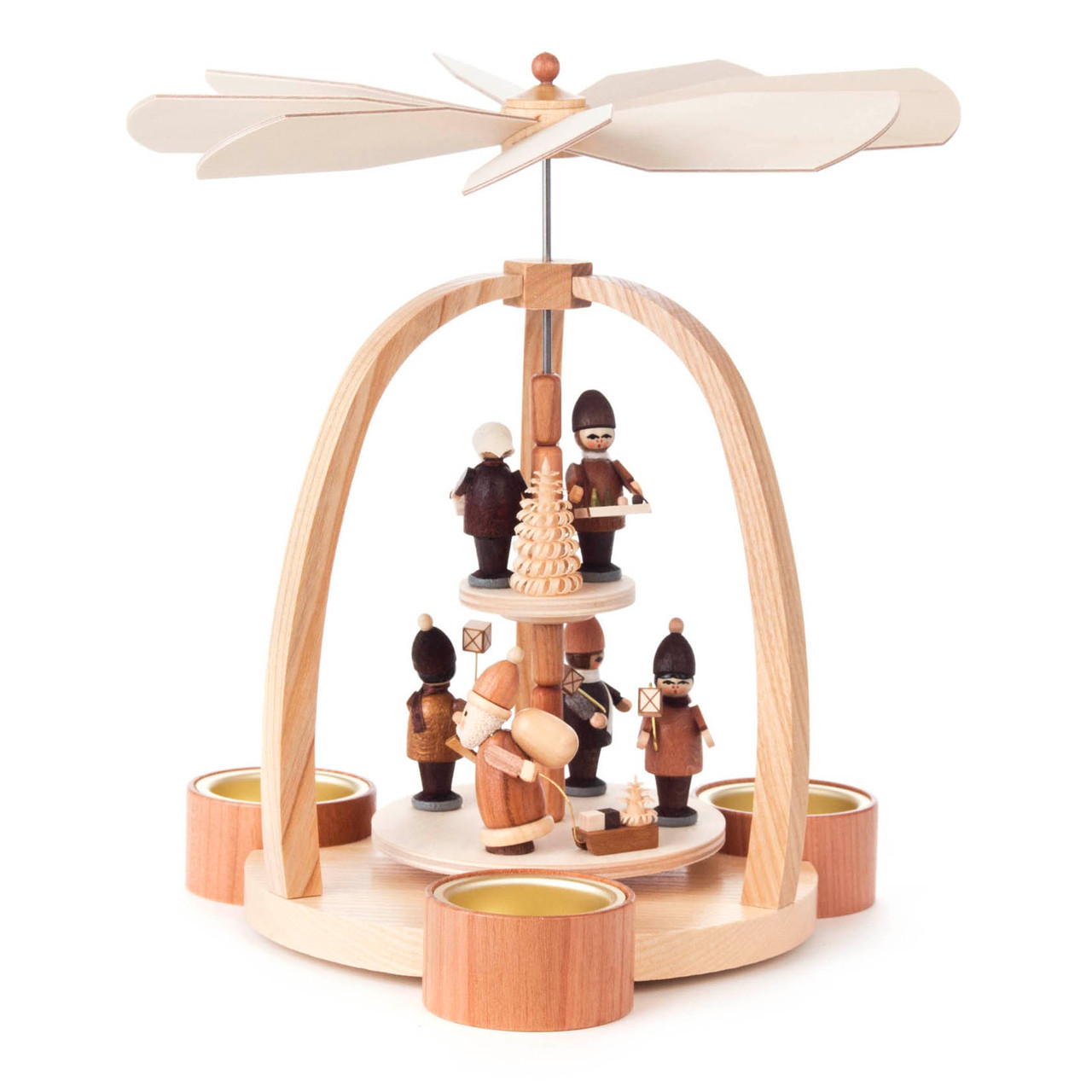 Authentic German Christmas pyramid with rotating Santa at Lindenhaus Imports 085/530