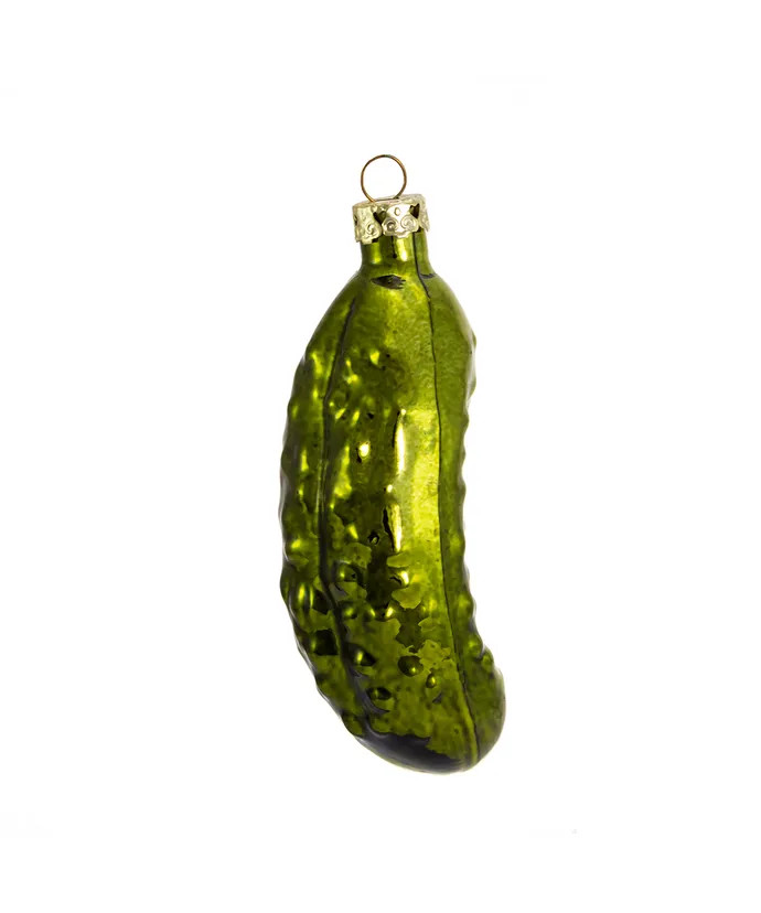 Hand-Blown Glass Traditional Christmas Pickle Ornament - Thumbnail 3