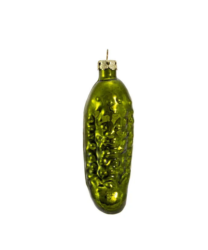 Hand-Blown Glass Traditional Christmas Pickle Ornament