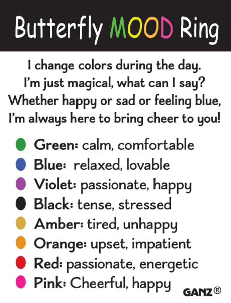 Mood Chart Mood Ring Interpretation Mood Chart Heart Mood Necklace