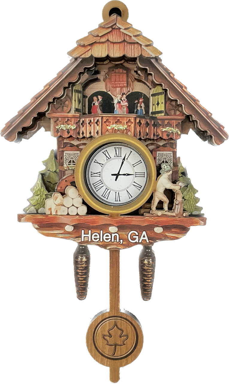 Woodchopper Helen, Ga 3D Cuckoo Clock Magnet | Lindenhaus Imports