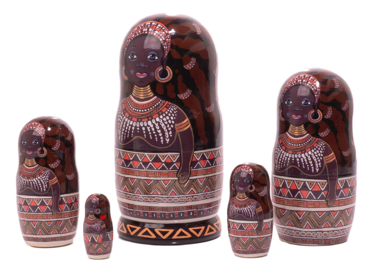 5-Piece African Queen Matryoshka, 6