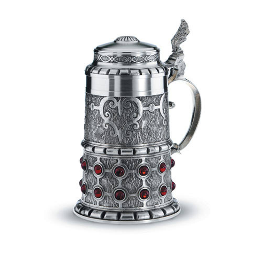Ruby Crystal Pewter Collectible Stein