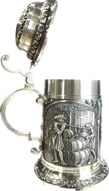 Brauerei Brewery Pewter Beer Stein, 0.6L | Lindenhaus