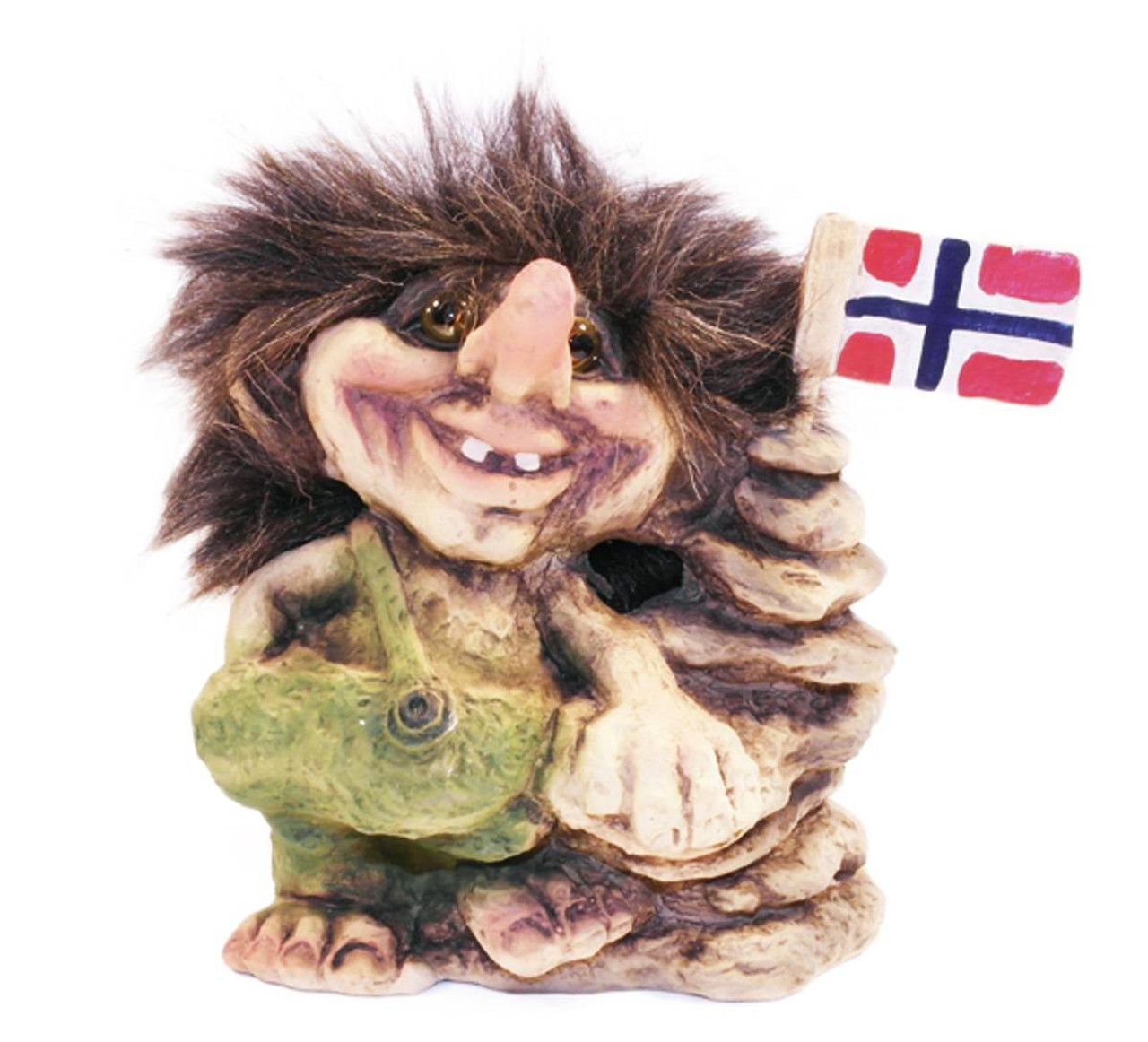 Troll with Norwegian Flag on Rock Pile NyForm Trolls of Norway 840096