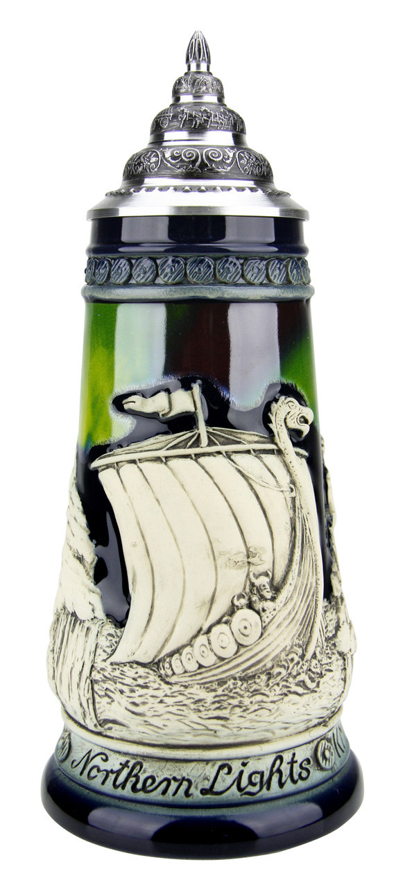 Nordic Northern Lights Viking German Beer Stein by KING 324