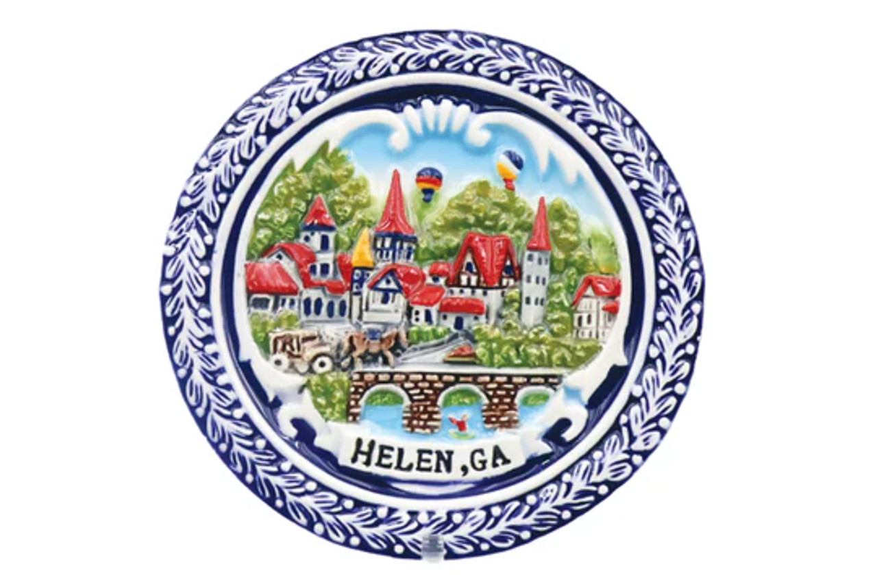 Alpine Village Bavarian Town Helen, Ga Blue Magnet M727
