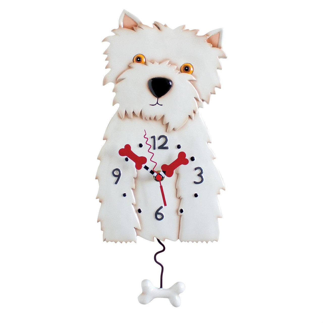 Artisan-made West Highland Terrier wall clock