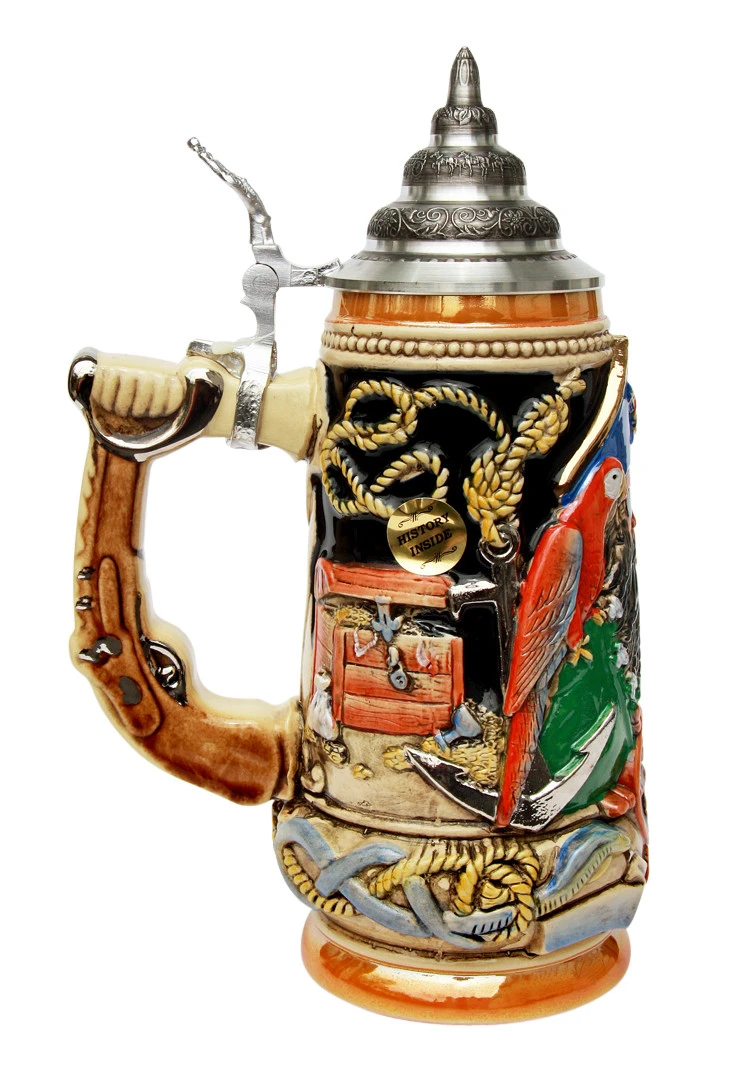 Blackbeard Pirate authentic German beer stein
