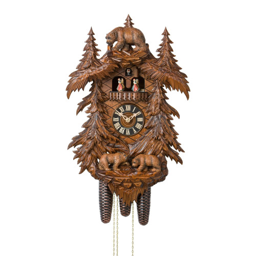 Hönes Black Forest Bears Musical 8-Day Traditional German Cuckoo Clock 86709-5Tko