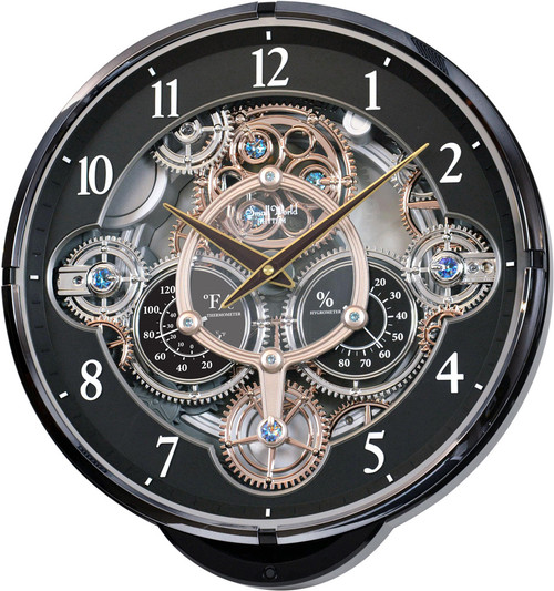 RHYTHM Magic Motion Clocks | Gadet (Black) 4MH886WD02 | Lindenhaus Imports