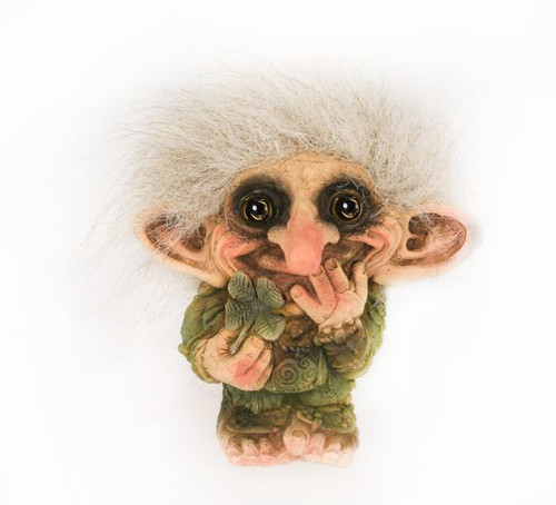 Authentic Norwegian Troll ON SALE | Norwegian Troll with 4-Leaf Clover, 3.9" 012 Lindenhaus Imports in Helen, GA
