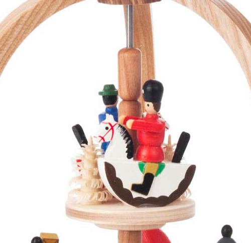 Authentic German Pyramids ON SALE! | Features handcarved Santa with 3 children holding lanterns on the lower turntable, 2 riders on rocking horses on the upper turntable, intricate trees throughout, and 4 premium brass tealight candle holders. USE: Place the candle in the designated holders on the pyramid. Heat from the candle will slowly cause the blades to rotate. | 2-Tier Santa with Lantern Children and Rocking Horses, 9" 085/P/528/D | Handmade in the Erzgebirge region of Seiffen, Germany | Lindenhaus Imports in Helen, Ga Authentic German Pyramids ON SALE! | Features handcarved Santa with 3 children holding lanterns on the lower turntable, 2 riders on rocking horses on the upper turntable, intricate trees throughout, and 4 premium brass tealight candle holders. USE: Place the candle in the designated holders on the pyramid. Heat from the candle will slowly cause the blades to rotate. | 2-Tier Santa with Lantern Children and Rocking Horses, 9" 085/P/528/D | Handmade in the Erzgebirge region of Seiffen, Germany | Lindenhaus Imports in Helen, Ga