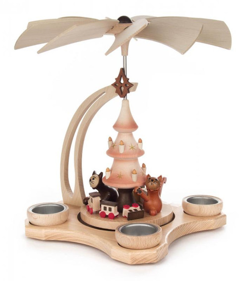 1-Tier Christmas Cats German Pyramid