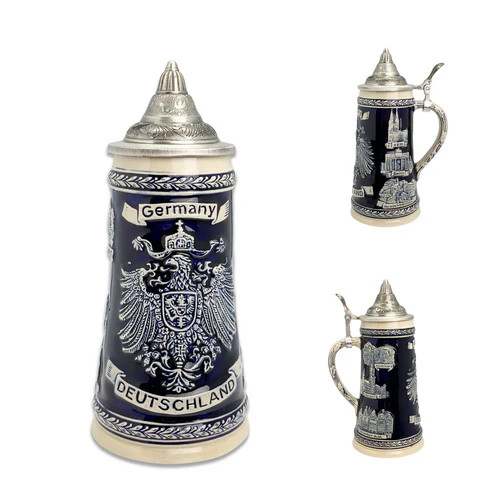 Medieval 'Deutschland-Germany' Coat of Arms Beer Stein, 1L - S4123 Medieval 'Deutschland-Germany' Coat of Arms Beer Stein, 1L - S4123