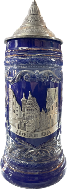 Helen Village Scene Blue Beer Stein 0.6L S737H