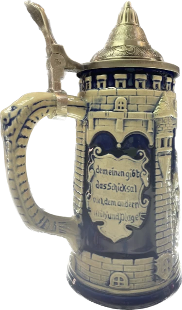 Festive German Castle Beer Stein S4109