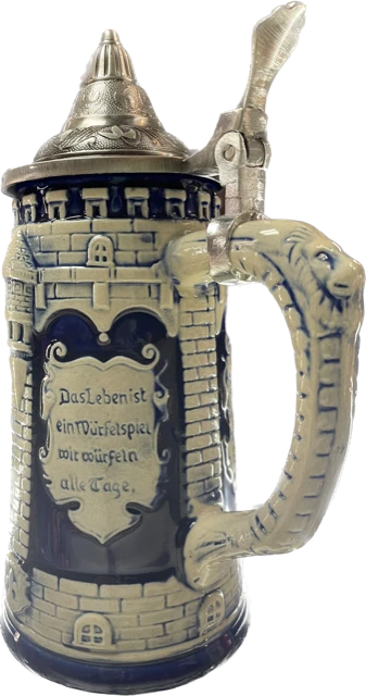 Festive German Castle Beer Stein S4109