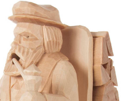 Authentic German Smoker ON SALE! || The smoker is split into 2 pieces. Remove the top half and place the incense cone on the metal plate. Light the incense and place the top piece back on. Smoke will begin rolling out of the open holes || The Holzmacher (Woodmaker), 7" 034/S/100/D/1 || Lindenhaus Imports in Helen, Ga