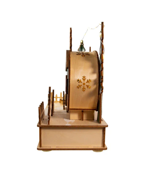 Side view of Kurt S. Adler™ LED Light-Up Wooden Christmas Camper Centerpiece