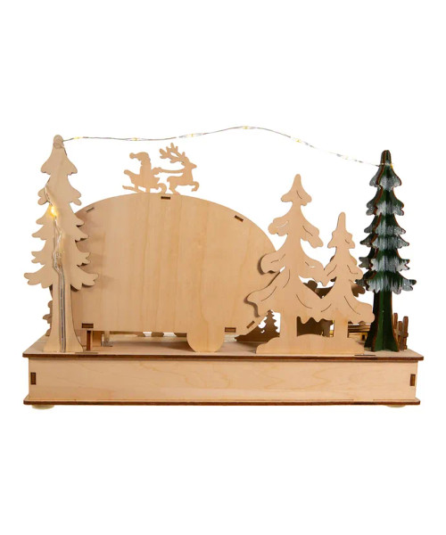 Back view of Kurt S. Adler™ LED Light-Up Wooden Christmas Camper Centerpiece