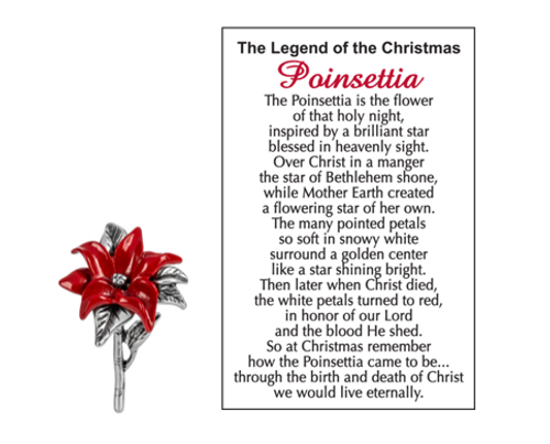 Inspirational Charms ON SALE! || Remember the reason for the season with this poinsettia charm! It's the perfect pocket-sized keepsake for yourself or a gift for someone special! || The Legend of the Christmas Poinsettia Motivational Charm EX25034 || Lindenhaus Imports in Helen, Ga