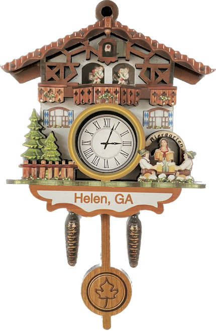 Biergarten Helen, Ga 3D Cuckoo Clock Magnet CM400
