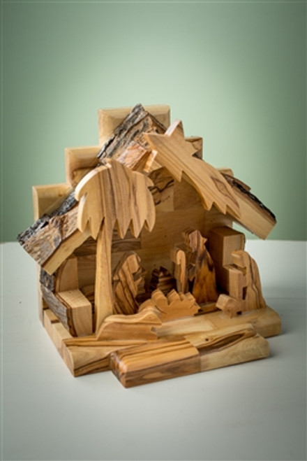 1-Piece Olivewood Grotto Silhouette Nativity Set 1-Piece Olivewood Grotto Silhouette Nativity Set