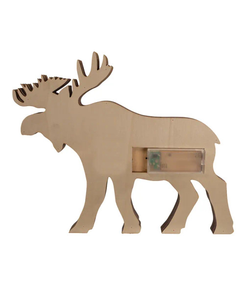 Back view of Light-Up Wooden Moose Centerpiece Back view of Light-Up Wooden Moose Centerpiece
