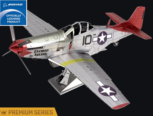 BOEING Tuskegee Airmen P-51D Mustang Metal Earth Premium Series Stainless-Steel Model Kit ICX142