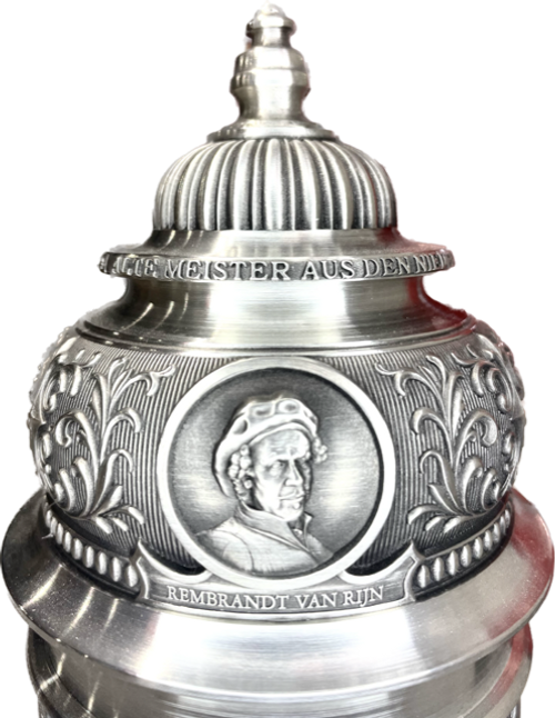 Rembrandt Van Rijn was a famous Dutch Golden Age painter. An innovative and prolific master in three media, he is generally considered one of the greatest visual artists in the history of art. | Part of ARTINA'S 17th Century Masterpiece Collection - Old Dutch Masters Pewter Stein, 0.9L | Lindenhaus Imports in Helen, Ga Rembrandt Van Rijn was a famous Dutch Golden Age painter. An innovative and prolific master in three media, he is generally considered one of the greatest visual artists in the history of art. | Part of ARTINA'S 17th Century Masterpiece Collection - Old Dutch Masters Pewter Stein, 0.9L | Lindenhaus Imports in Helen, Ga