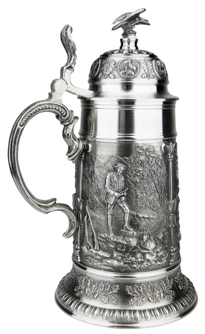 German Folklore Hunter Freischütz Collection Pewter Stein