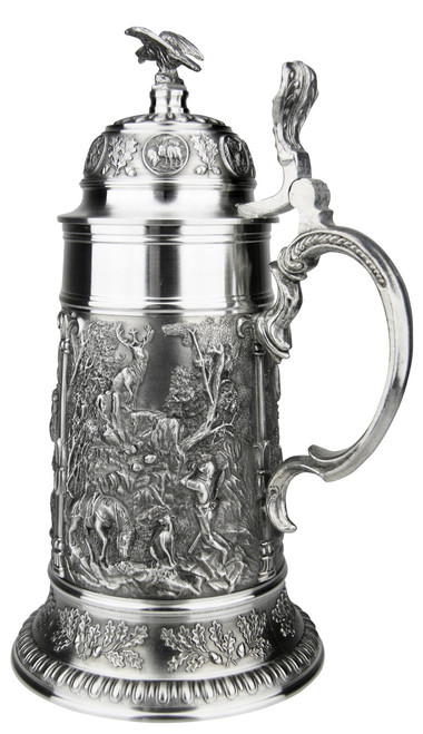 German Folklore Hunter Freischütz Collection Pewter Stein