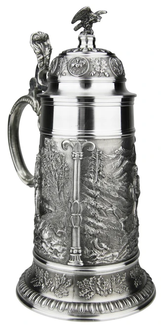 German Folklore Hunter Freischütz Collection Pewter Stein
