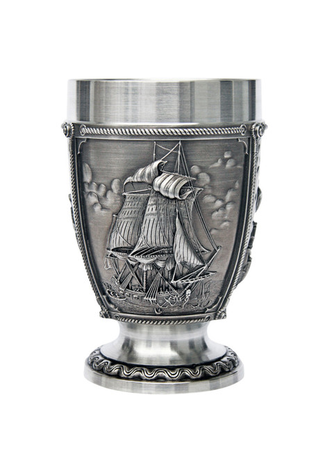 18th Century Nautical La Paloma Pewter Beer Mug, 0.25L 10315 | Features 3 panels with relief-decorated nautical themes depicting 18th century sailing vessels. | Part of ARTINA's La Paloma Collection | Lindenhaus Imports in Helen, Ga 18th Century Nautical La Paloma Pewter Beer Mug, 0.25L 10315 | Features 3 panels with relief-decorated nautical themes depicting 18th century sailing vessels. | Part of ARTINA's La Paloma Collection | Lindenhaus Imports in Helen, Ga