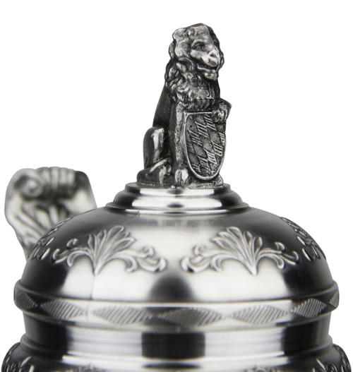 SALE High-Quality Bayern Pewter Stein, 0.9L | Oak trees frame the scenes with Bavarian lozenge pattern and oak leaf border accents. Coat of arms encircle the base. | Part of ARTINA's Bavaria Collection | Lindenhaus Imports in Helen, Ga SALE High-Quality Bayern Pewter Stein, 0.9L | Oak trees frame the scenes with Bavarian lozenge pattern and oak leaf border accents. Coat of arms encircle the base. | Part of ARTINA's Bavaria Collection | Lindenhaus Imports in Helen, Ga