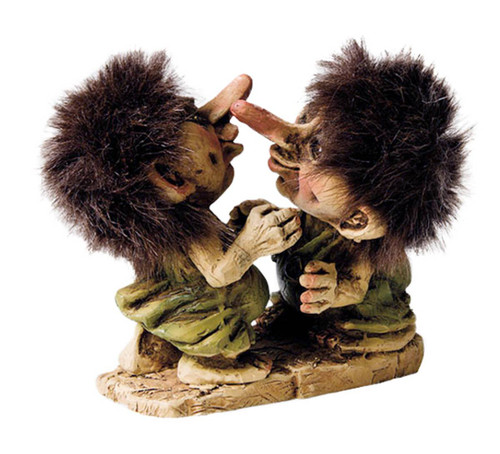 Authentic NyForm Norwegian Trolls ON SALE! || Kissing Troll Couple, 4.75" 056 || Lindenhaus Imports in Helen, Ga