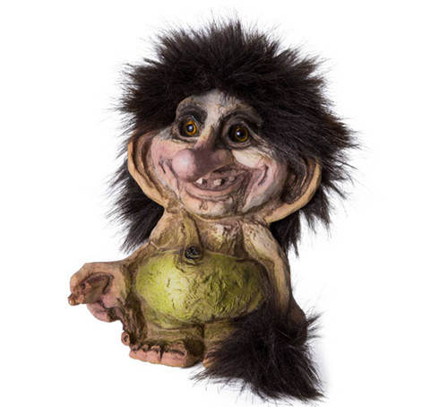 Authentic NyForm Trolls from Norway ON SALE! || Norwegian Troll with Stick Holding Tail, 5.5" #191 || Lindenhaus Imports in Helen, Ga