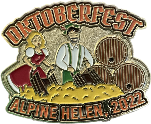 Hat/Lapel Pins ON SALE | 2022 Oktoberfest Alpine, Helen Pin | Lindenhaus Imports in Helen, Ga