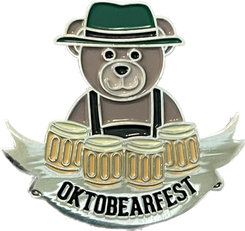 OktoBEARfest Bavarian Teddy Bear in Lederhosen Enamel Pin HP-OK-06
