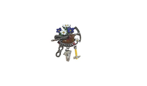 Alpine Hiker Germany with Charms Deluxe Lapel Hat Pin 395PH