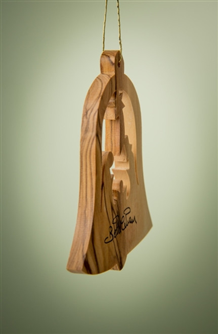 'Bethlehem' Bell-Shaped Nativity Olivewood Ornament