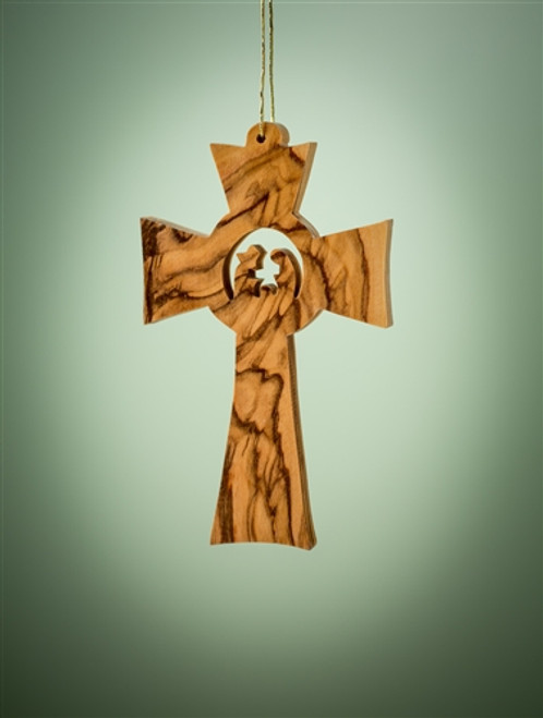Cross with Holy Family Olivewood Ornament Cross with Holy Family Olivewood Ornament